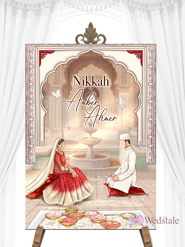 Rishta-e-Qalb Welcome Board — personalised South Asian wedding welcome board by Wedstale