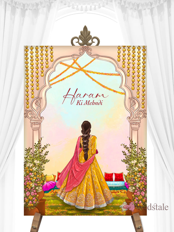 Desi Rang Wedding Board — personalised South Asian wedding welcome board by Wedstale