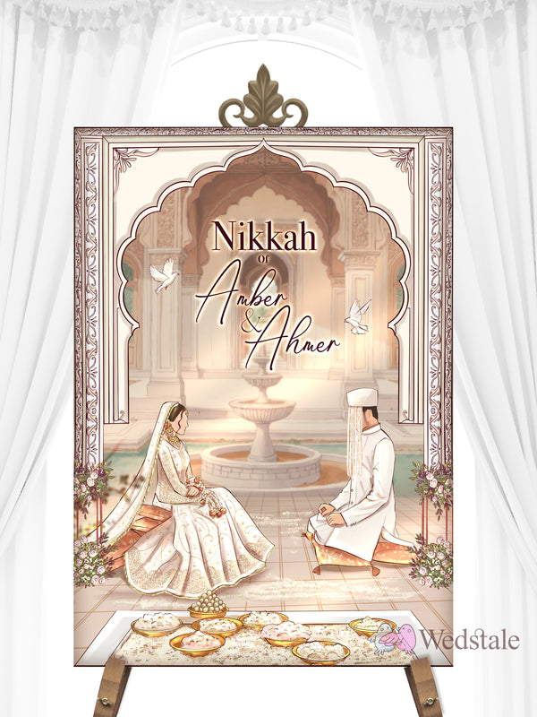 Rishta-e-Qalb 2 Welcome Board — personalised South Asian wedding welcome board by Wedstale