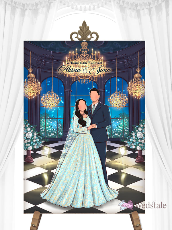 Dastaan Welcome Board Lilac — personalised South Asian wedding welcome board by Wedstale