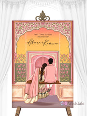 Henna Couple Welcome Board