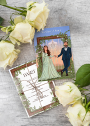 Illustrated wedding invitations